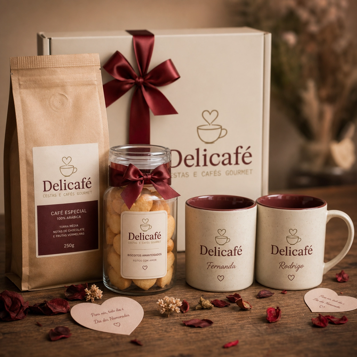 Kit Momento a Dois: Caf� e Biscoitos Finos
